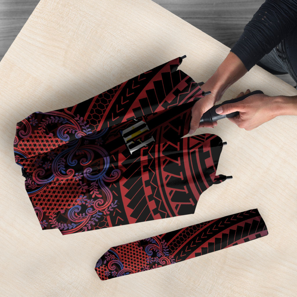 Filipino Barong Tagalog Inspired Umbrella Mabuhay Philippines Festival Polynesian Pattern LT14 - Polynesian Pride