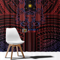 Filipino Barong Tagalog Inspired Window Curtain Mabuhay Philippines Festival Polynesian Pattern LT14 - Polynesian Pride