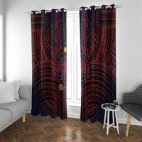 Filipino Barong Tagalog Inspired Window Curtain Mabuhay Philippines Festival Polynesian Pattern LT14 With Grommets Black - Polynesian Pride