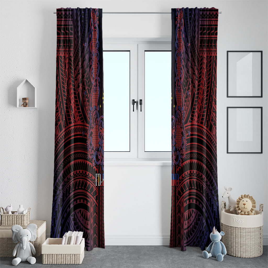 Filipino Barong Tagalog Inspired Window Curtain Mabuhay Philippines Festival Polynesian Pattern LT14 - Polynesian Pride