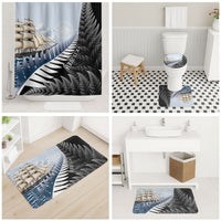 Personalised New Zealand Pakeha Bathroom Set Kiwi Silver Fern and Sailing Ship Compass LT14 - Polynesian Pride