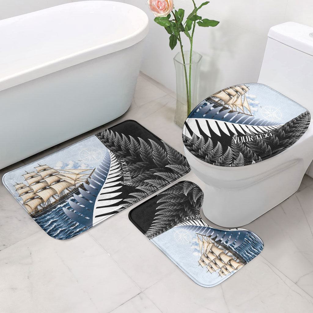 Personalised New Zealand Pakeha Bathroom Set Kiwi Silver Fern and Sailing Ship Compass LT14 - Polynesian Pride