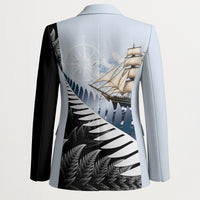 Personalised New Zealand Pakeha Blazer Kiwi Silver Fern and Sailing Ship Compass LT14 - Polynesian Pride