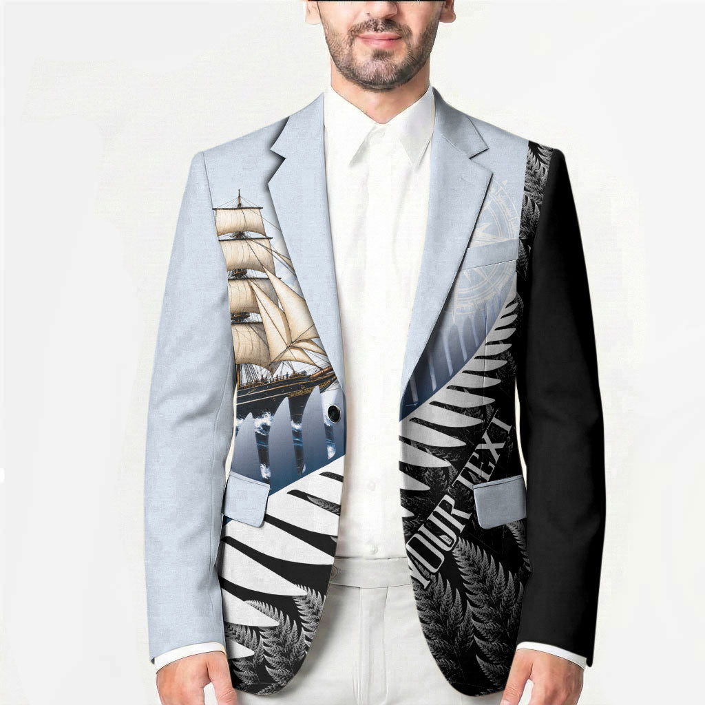 Personalised New Zealand Pakeha Blazer Kiwi Silver Fern and Sailing Ship Compass LT14 - Polynesian Pride
