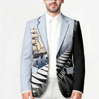 Personalised New Zealand Pakeha Blazer Kiwi Silver Fern and Sailing Ship Compass LT14 - Polynesian Pride