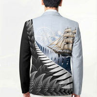Personalised New Zealand Pakeha Blazer Kiwi Silver Fern and Sailing Ship Compass LT14 - Polynesian Pride