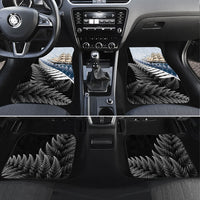 New Zealand Pakeha Car Mats Kiwi Silver Fern and Sailing Ship Compass LT14 Set 4pcs Blue - Polynesian Pride