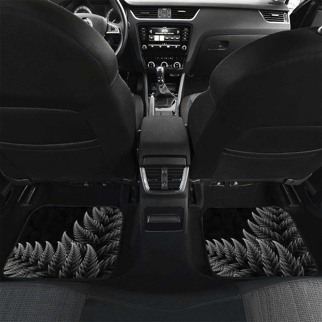 New Zealand Pakeha Car Mats Kiwi Silver Fern and Sailing Ship Compass LT14 Set 2pcs - Back Blue - Polynesian Pride
