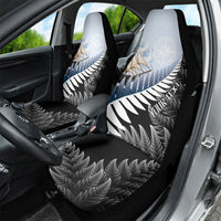 Personalised New Zealand Pakeha Car Seat Cover Kiwi Silver Fern and Sailing Ship Compass LT14 - Polynesian Pride