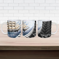 Personalised New Zealand Pakeha Ceramic Mug Kiwi Silver Fern and Sailing Ship Compass LT14 - Polynesian Pride