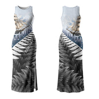 Personalised New Zealand Pakeha Couples Matching Tank Maxi Dress and Long Sleeve Button Shirt Kiwi Silver Fern and Sailing Ship Compass LT14 - Polynesian Pride