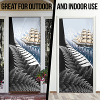 New Zealand Pakeha Door Cover Kiwi Silver Fern and Sailing Ship Compass LT14 - Polynesian Pride