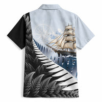 Personalised New Zealand Pakeha Hawaiian Shirt Kiwi Silver Fern and Sailing Ship Compass LT14 - Polynesian Pride