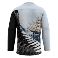 Personalised New Zealand Pakeha Hockey Jersey Kiwi Silver Fern and Sailing Ship Compass LT14 - Polynesian Pride