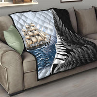 Personalised New Zealand Pakeha Quilt Kiwi Silver Fern and Sailing Ship Compass LT14 - Polynesian Pride