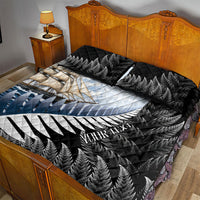 Personalised New Zealand Pakeha Quilt Bed Set Kiwi Silver Fern and Sailing Ship Compass LT14 - Polynesian Pride