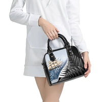 Personalised New Zealand Pakeha Shoulder Handbag Kiwi Silver Fern and Sailing Ship Compass LT14 - Polynesian Pride