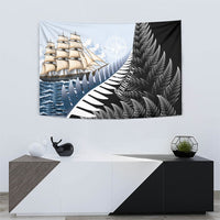 Personalised New Zealand Pakeha Tapestry Kiwi Silver Fern and Sailing Ship Compass LT14 - Polynesian Pride