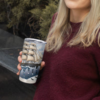 Personalised New Zealand Pakeha Tumbler Cup Kiwi Silver Fern and Sailing Ship Compass LT14 - Polynesian Pride