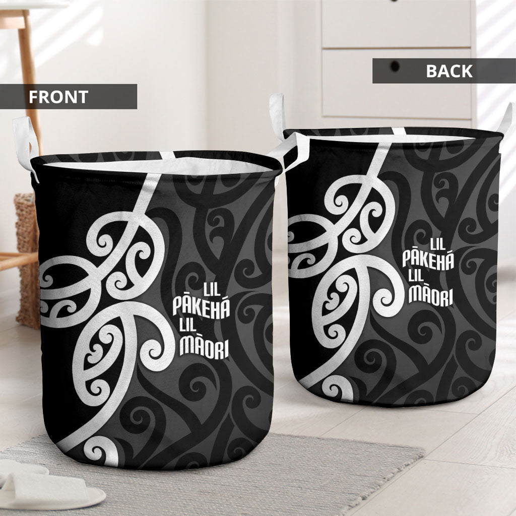 Lil Pakeha Lil Maori New Zealand Laundry Basket Kiwi Proud Mangopare Pattern LT14 - Polynesian Pride