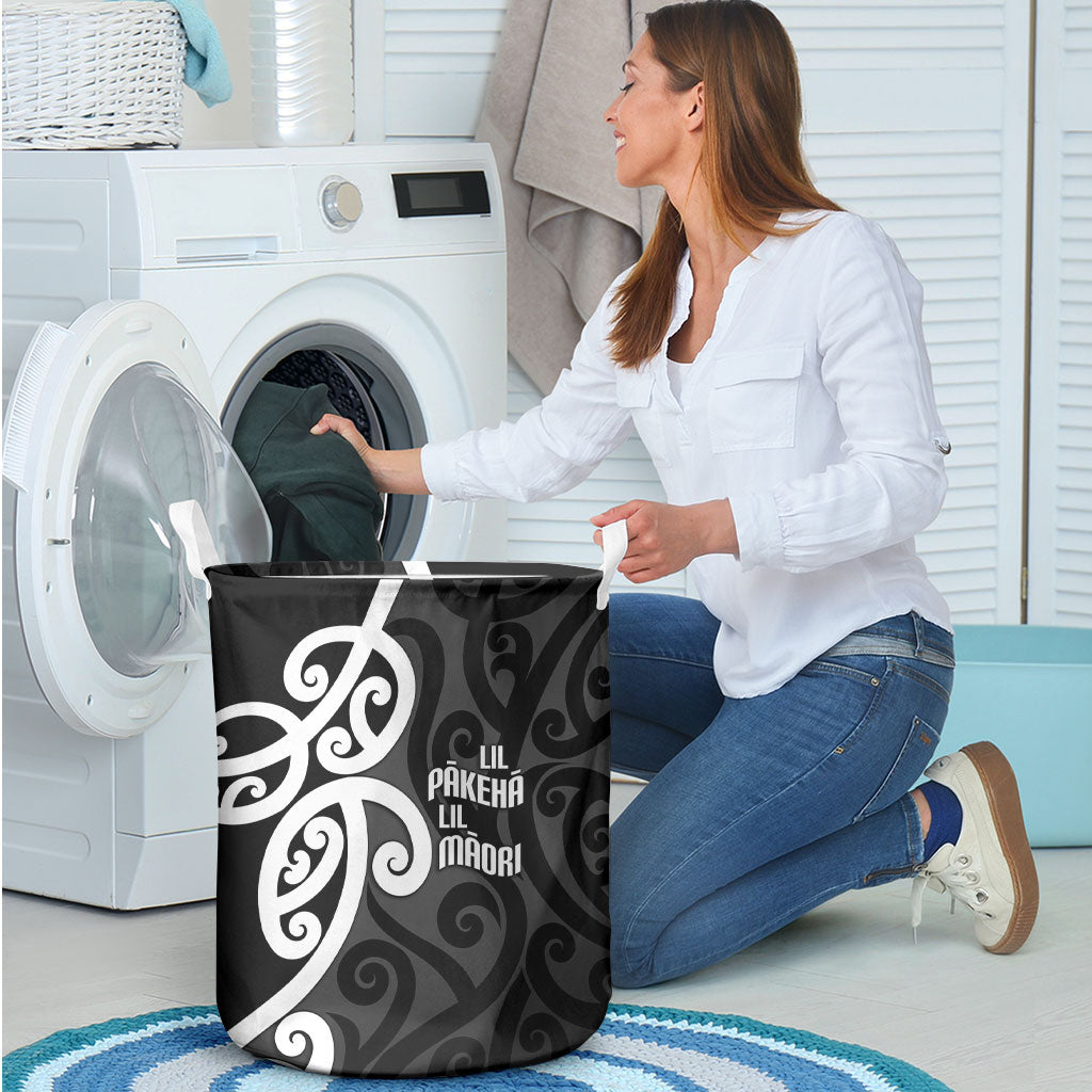 Lil Pakeha Lil Maori New Zealand Laundry Basket Kiwi Proud Mangopare Pattern LT14 - Polynesian Pride