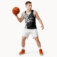 Lil Pakeha Lil Maori New Zealand Basketball Jersey Kiwi Proud Mangopare Pattern LT14 - Polynesian Pride