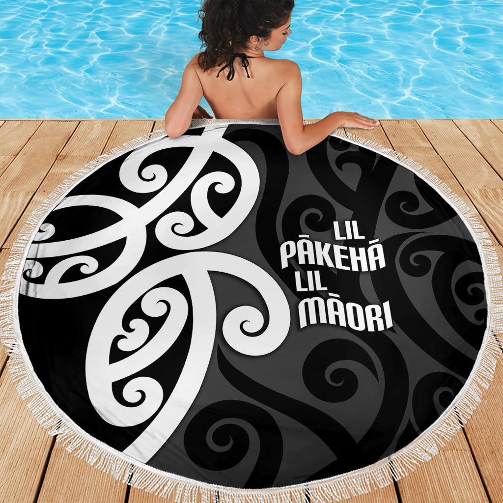 Lil Pakeha Lil Maori New Zealand Beach Blanket Kiwi Proud Mangopare Pattern LT14 - Polynesian Pride