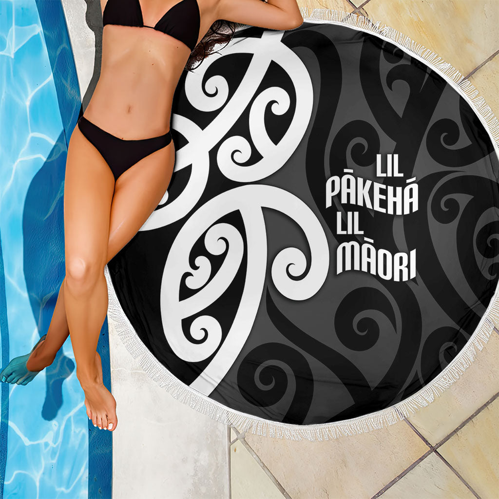 Lil Pakeha Lil Maori New Zealand Beach Blanket Kiwi Proud Mangopare Pattern LT14 - Polynesian Pride