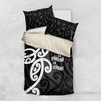 Lil Pakeha Lil Maori New Zealand Bedding Set Kiwi Proud Mangopare Pattern LT14 US Twin 172cm x 218cm Black - Polynesian Pride