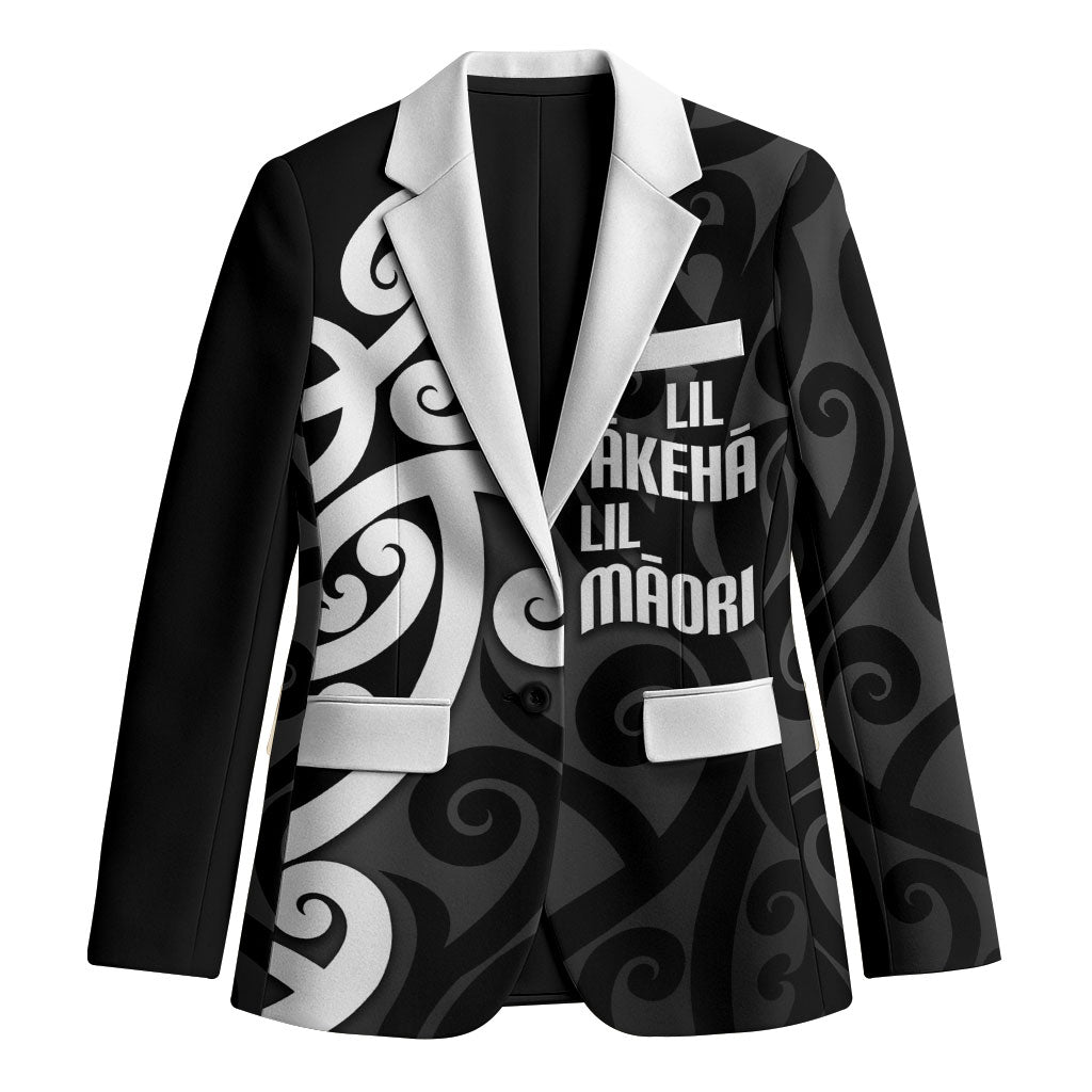 Lil Pakeha Lil Maori New Zealand Blazer Kiwi Proud Mangopare Pattern LT14 Unisex Black - Polynesian Pride