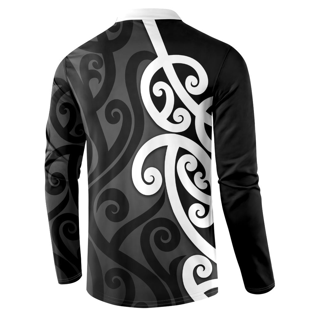 Lil Pakeha Lil Maori New Zealand Button Sweatshirt Kiwi Proud Mangopare Pattern LT14 - Polynesian Pride