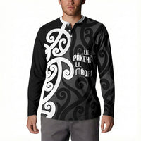 Lil Pakeha Lil Maori New Zealand Button Sweatshirt Kiwi Proud Mangopare Pattern LT14 - Polynesian Pride