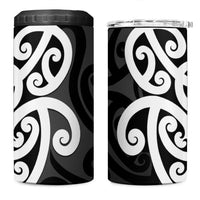 Lil Pakeha Lil Maori New Zealand 4 in 1 Can Cooler Tumbler Kiwi Proud Mangopare Pattern LT14 One Size: 16 oz Black - Polynesian Pride