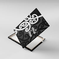 Lil Pakeha Lil Maori New Zealand Canvas Wall Art Kiwi Proud Mangopare Pattern LT14 With Frame Black - Polynesian Pride