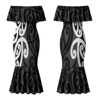 Lil Pakeha Lil Maori New Zealand Couples Matching Mermaid Dress and Hawaiian Shirt Kiwi Proud Mangopare Pattern LT14 - Polynesian Pride