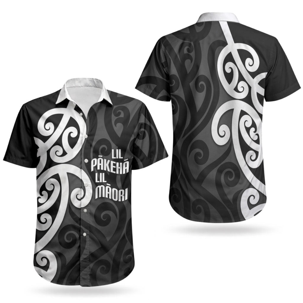 Lil Pakeha Lil Maori New Zealand Couples Matching Short Sleeve Bodycon Dress and Hawaiian Shirt Kiwi Proud Mangopare Pattern LT14 - Polynesian Pride