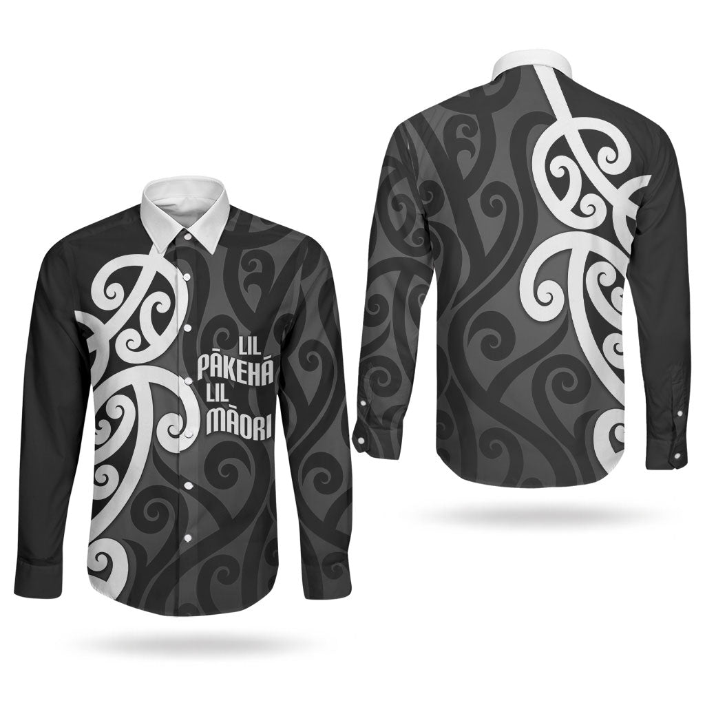 Lil Pakeha Lil Maori New Zealand Couples Matching Summer Maxi Dress and Long Sleeve Button Shirt Kiwi Proud Mangopare Pattern LT14 - Polynesian Pride