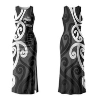 Lil Pakeha Lil Maori New Zealand Couples Matching Tank Maxi Dress and Long Sleeve Button Shirt Kiwi Proud Mangopare Pattern LT14 - Polynesian Pride