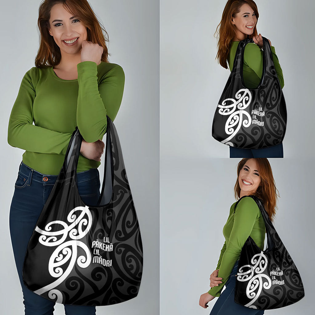 Lil Pakeha Lil Maori New Zealand Grocery Bag Kiwi Proud Mangopare Pattern LT14 - Polynesian Pride
