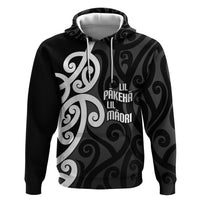 Lil Pakeha Lil Maori New Zealand Hoodie Kiwi Proud Mangopare Pattern LT14 Pullover Hoodie Black - Polynesian Pride