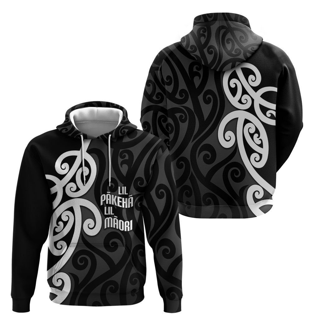 Lil Pakeha Lil Maori New Zealand Hoodie Kiwi Proud Mangopare Pattern LT14 - Polynesian Pride