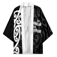 Lil Pakeha Lil Maori New Zealand Kimono Kiwi Proud Mangopare Pattern LT14 Unisex Black - Polynesian Pride