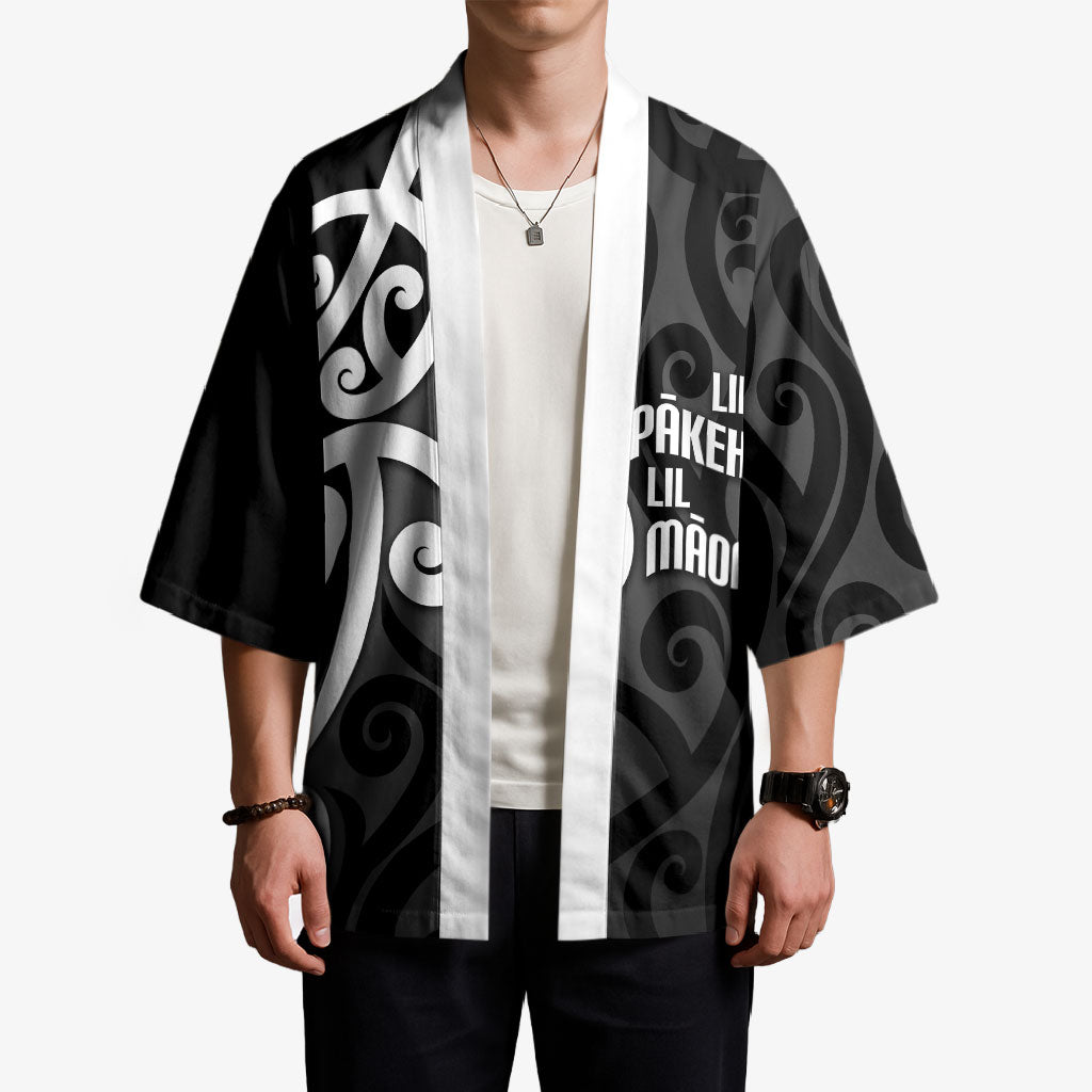Lil Pakeha Lil Maori New Zealand Kimono Kiwi Proud Mangopare Pattern LT14 - Polynesian Pride