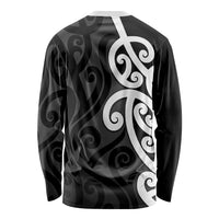 Lil Pakeha Lil Maori New Zealand Long Sleeve Shirt Kiwi Proud Mangopare Pattern LT14 - Polynesian Pride