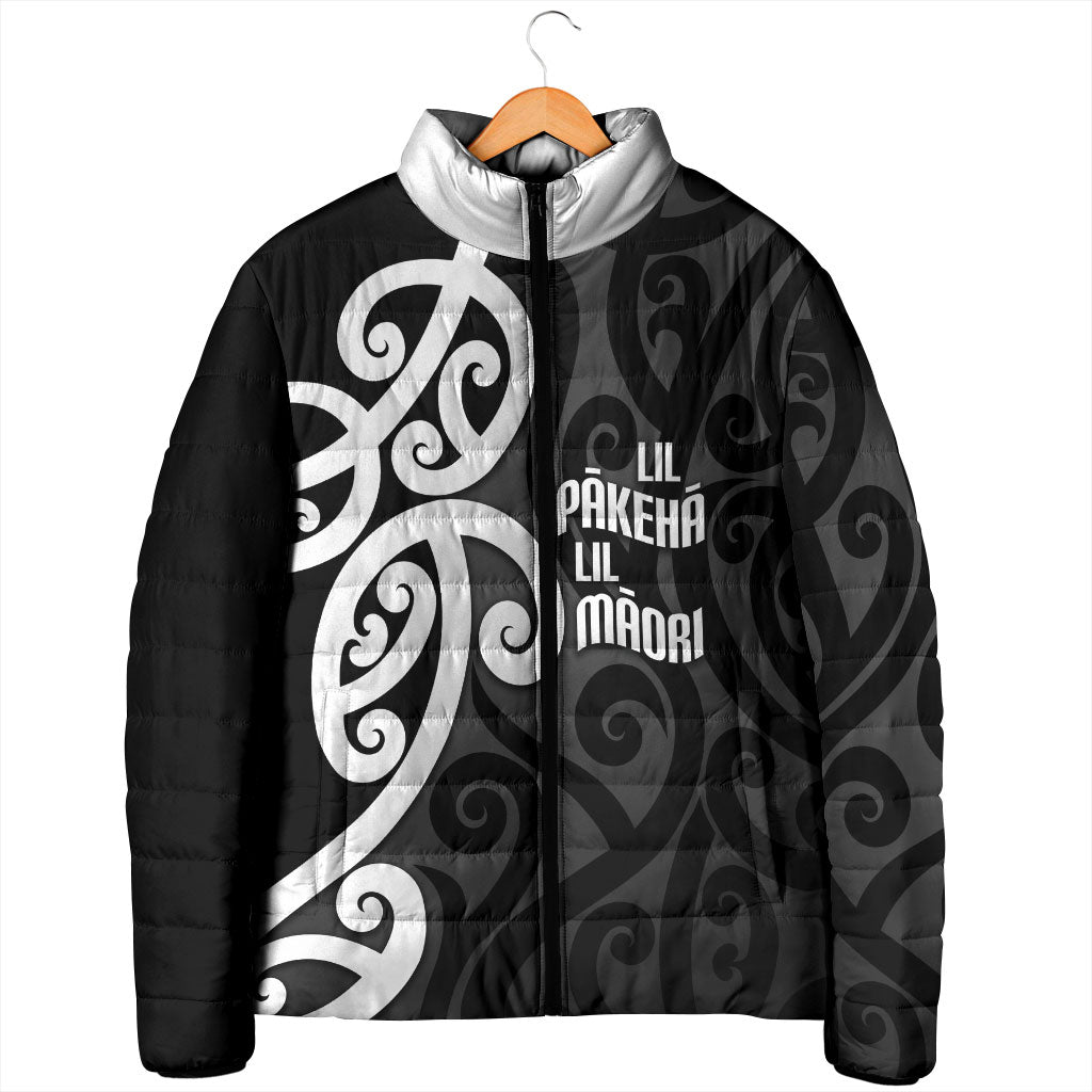 Lil Pakeha Lil Maori New Zealand Padded Jacket Kiwi Proud Mangopare Pattern LT14 - Polynesian Pride