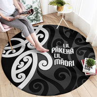 Lil Pakeha Lil Maori New Zealand Round Carpet Kiwi Proud Mangopare Pattern LT14 - Polynesian Pride
