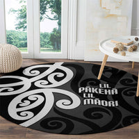 Lil Pakeha Lil Maori New Zealand Round Carpet Kiwi Proud Mangopare Pattern LT14 - Polynesian Pride