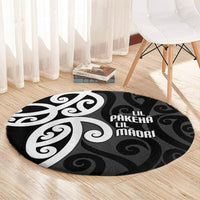 Lil Pakeha Lil Maori New Zealand Round Carpet Kiwi Proud Mangopare Pattern LT14 - Polynesian Pride