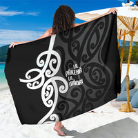 Lil Pakeha Lil Maori New Zealand Sarong Kiwi Proud Mangopare Pattern LT14 One Size 44 x 66 inches Black - Polynesian Pride