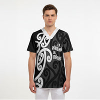 Lil Pakeha Lil Maori New Zealand Scrub Top Kiwi Proud Mangopare Pattern LT14 - Polynesian Pride